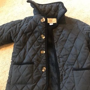 Size 4 Boys Fall Quilted Thick Jacket Navy